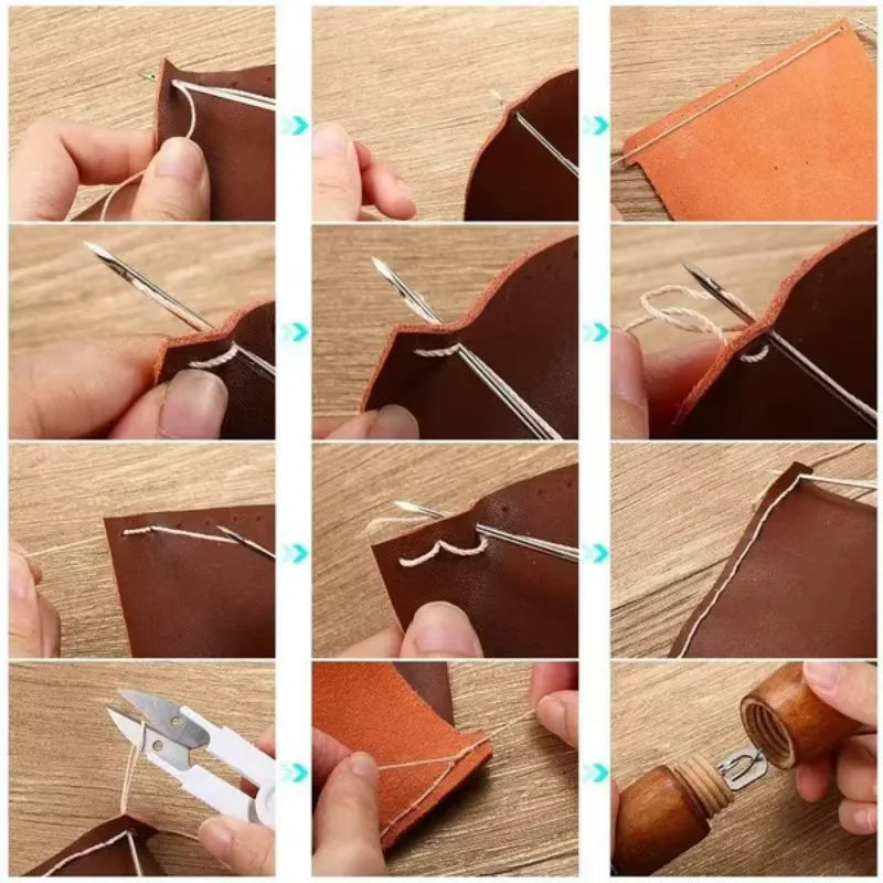 Leather Sewing Kit | Hand Sewing Machine & Accessories | Waxed Thread & Tools | For Leather Craft & Repairs