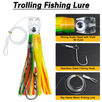 5pcs Rigged Trolling Skirt Tuna Lures for Mahi, Marlin, Shark, and Wahoo – Big Game Saltwater Fishing Lures