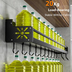 Kitchen wall shelf made of metal – Self-adhesive & screwable | Non-slip wave pattern | Mounting accessories included