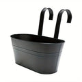 Florano Balcony Box | Stainless Steel | With Hooks & Drain | For Balcony & Windowsill