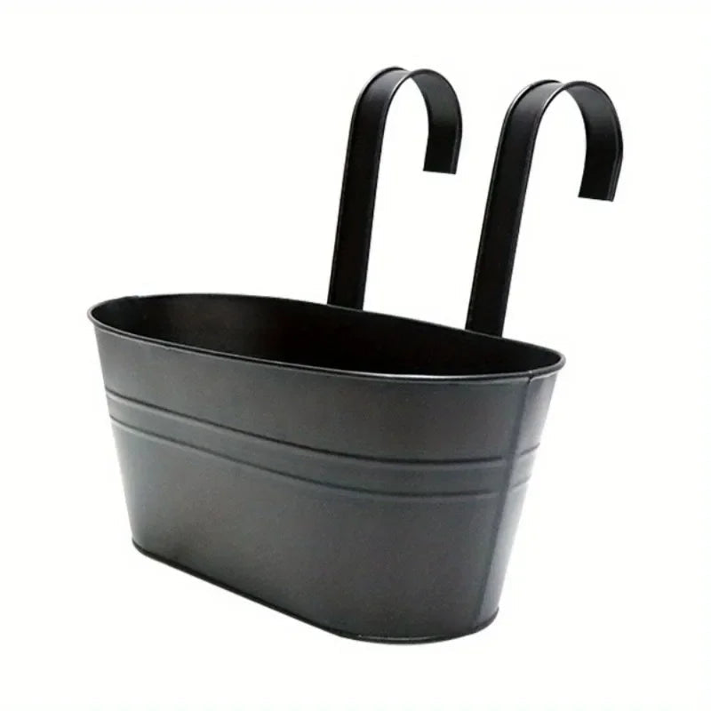 Florano Balcony Box | Stainless Steel | With Hooks & Drain | For Balcony & Windowsill