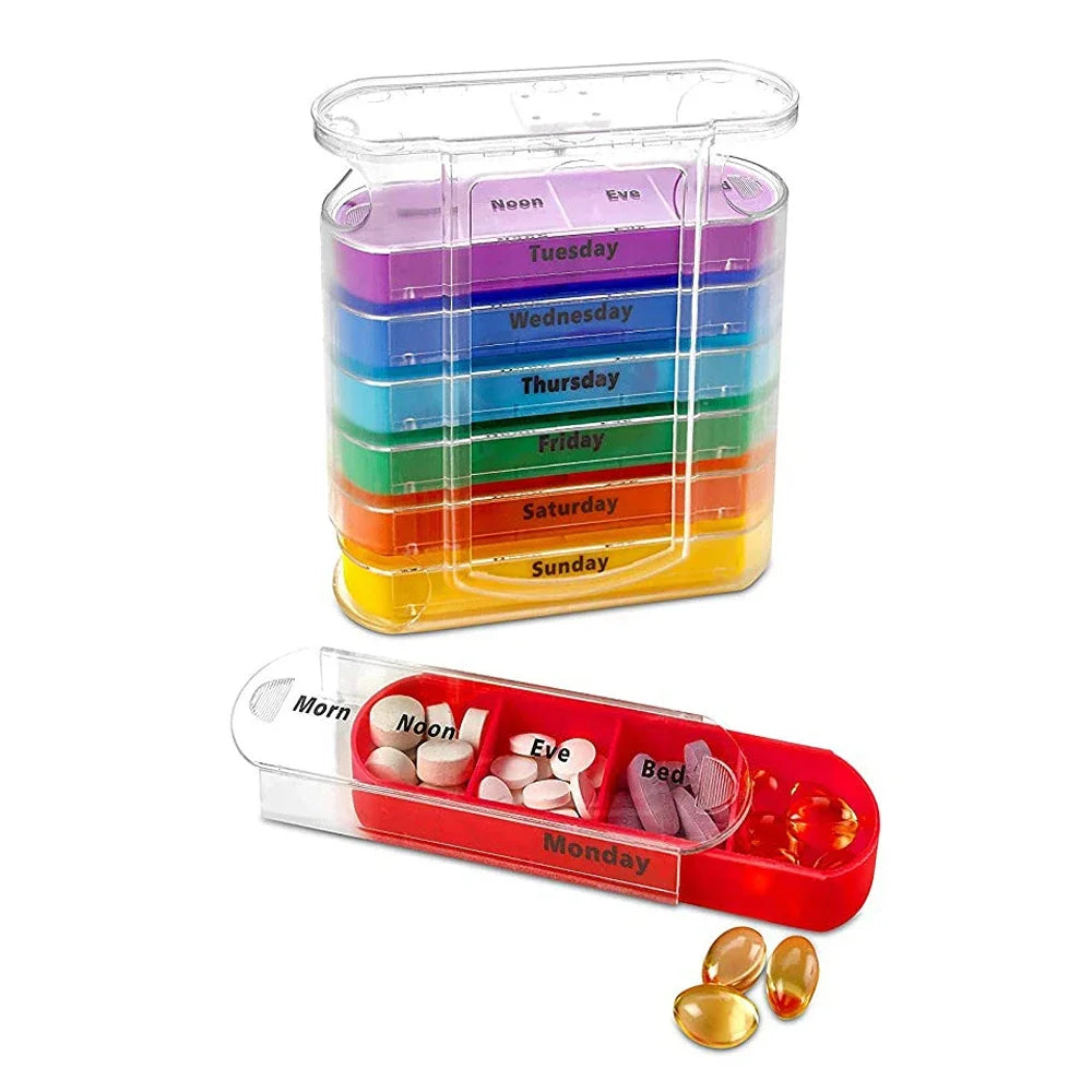 VitalEase Pillbox | 7 Day Organizer | Colorful Modules | BPA-free