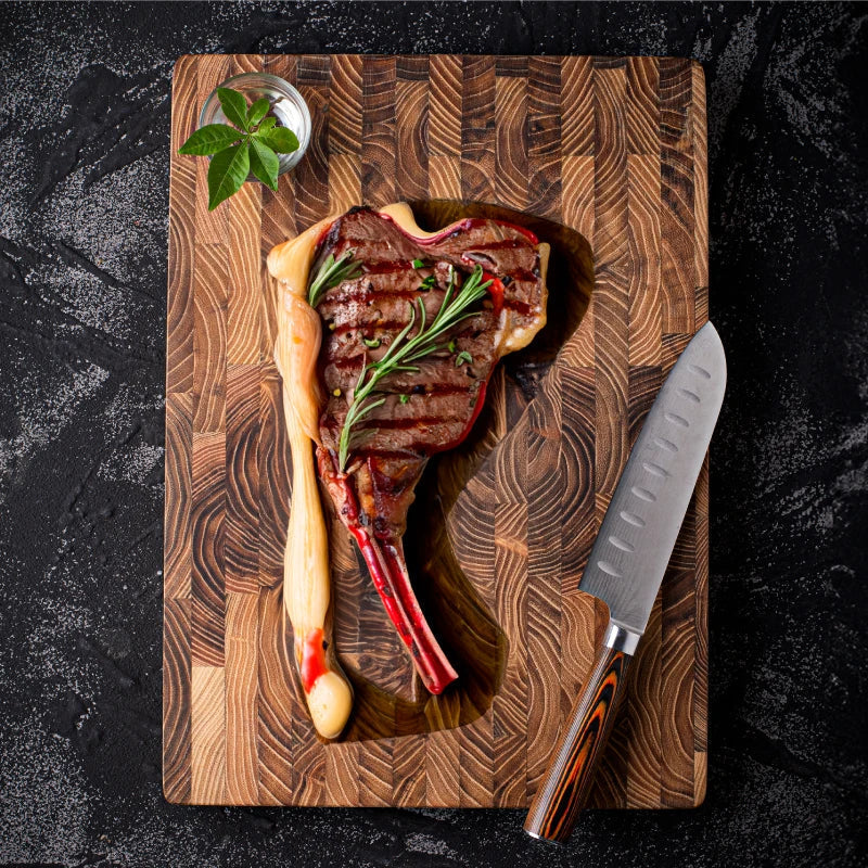 Cutting board made of wood – High-quality cutting board made of end grain wood for professional and amateur cooks