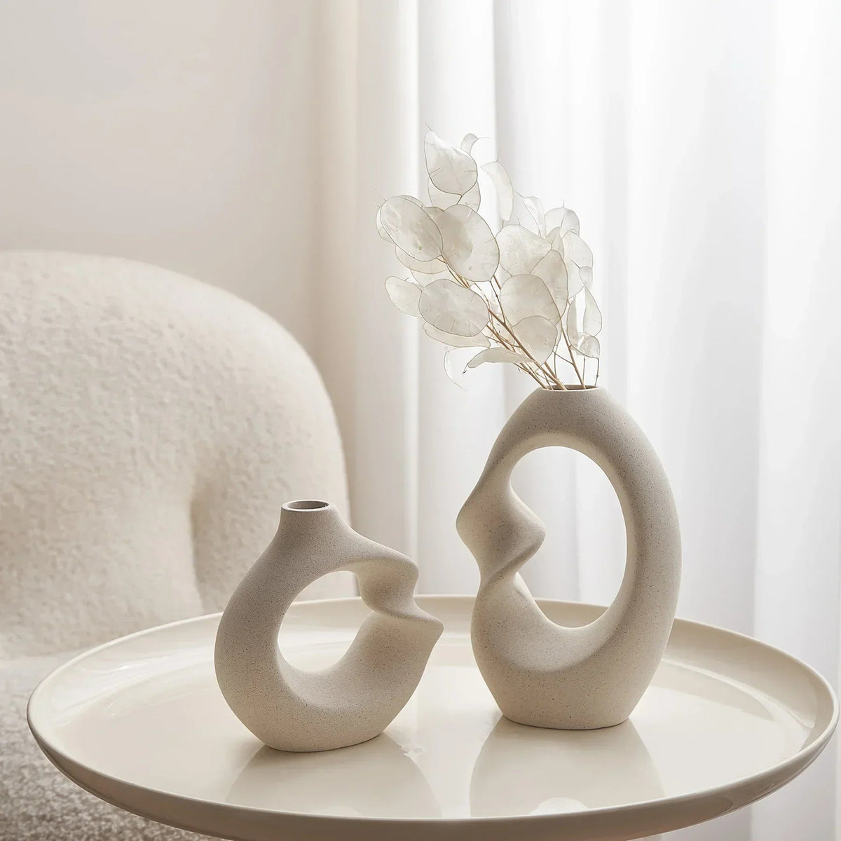 Modern Asymmetrical Sculptural Vase Set