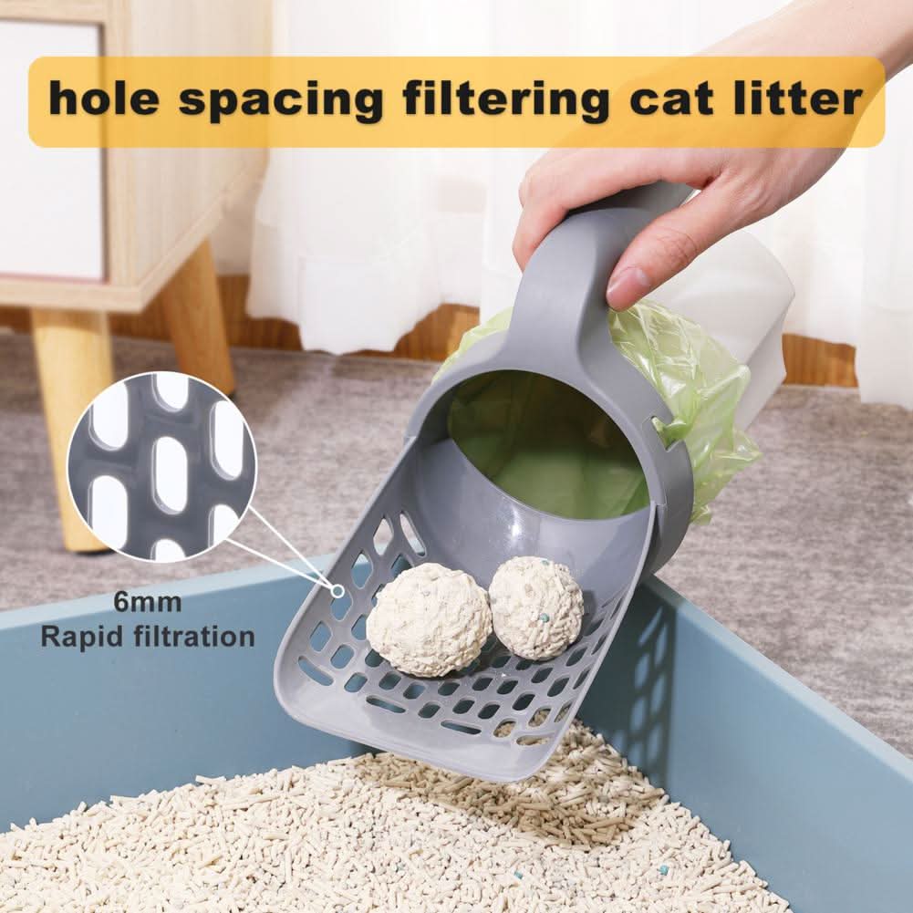 Hygienic cat scoop with odour-stop function