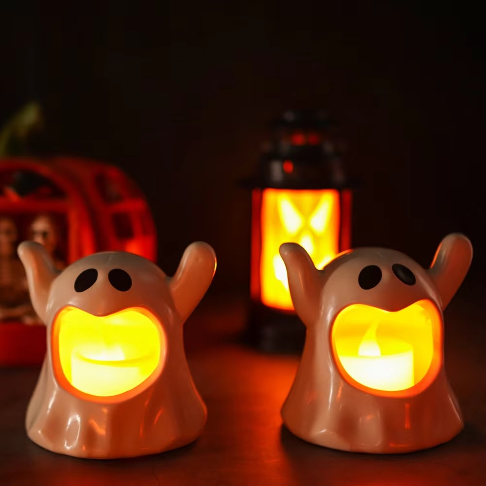 Light Ghost Halloween Lamp – LED Ghost Decoration with Battery Lighting