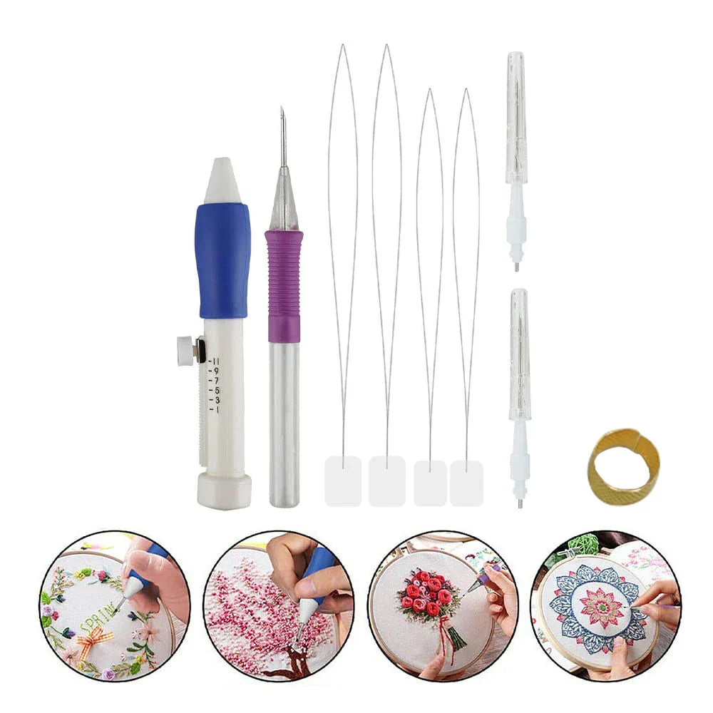 Punch Needle Embroidery Kit with 8 Accessories