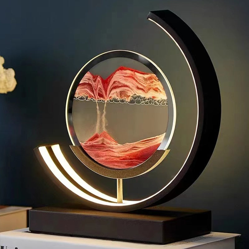 LED Table Lamp with Moving Sand Landscape – SandLight