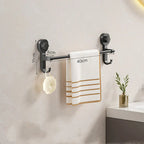 MagnaGrip Power Suction Cup Towel Holder – Black self-adhesive towel holder without drilling