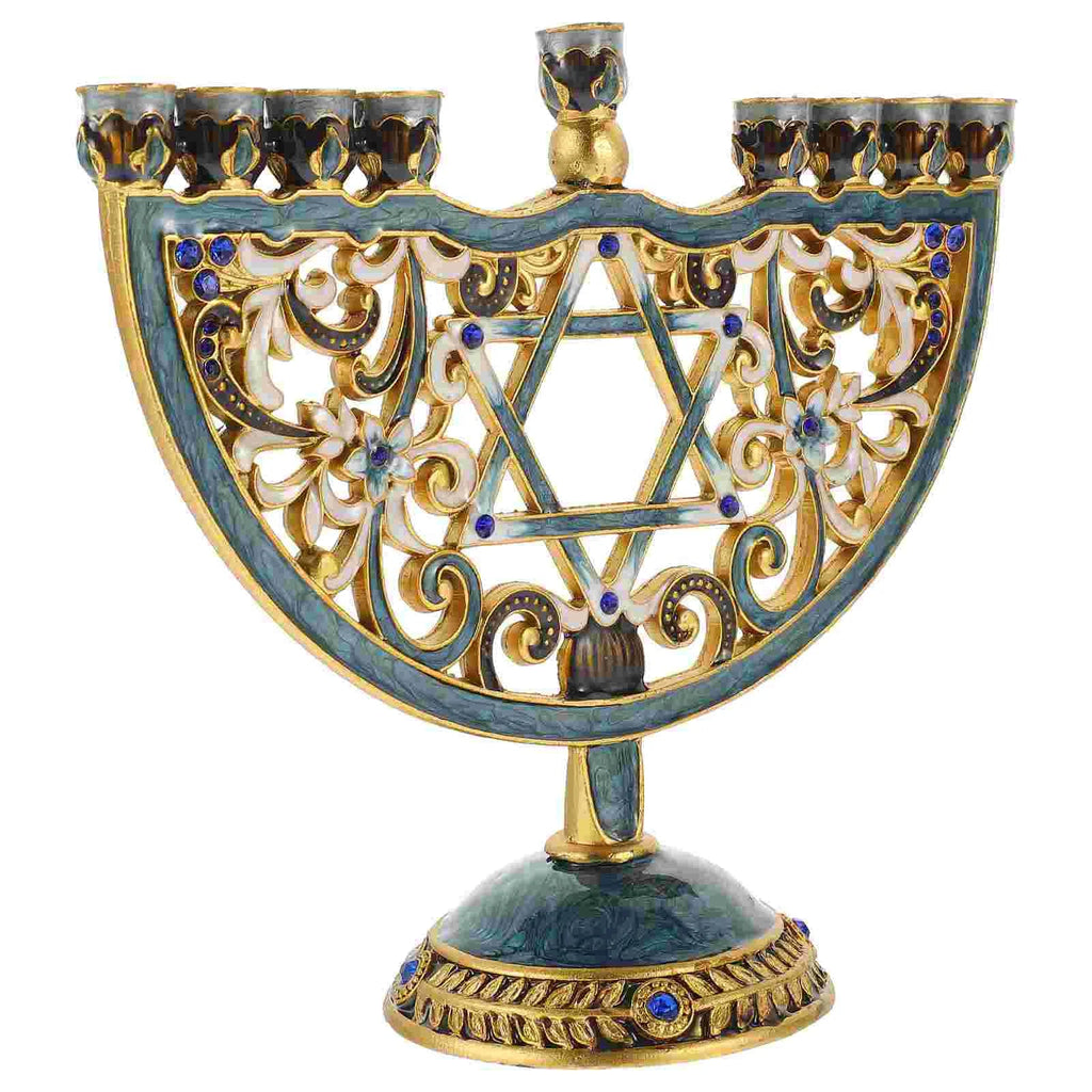 Auriona Menorah Candle Holder | Chanukah Candelabrum & Table Decoration | Wedding & Holiday Decoration | Luxurious Elegance