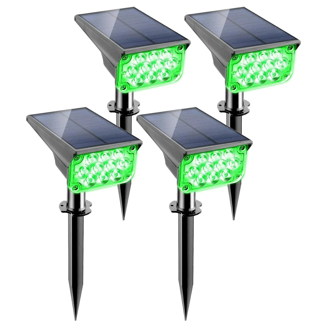 Solar Garden Spotlight LumiRay Set 4 | IP65 Waterproof | Automatic Twilight Sensor | LED Landscape Lighting