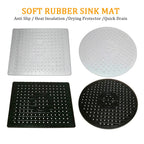 Rubberin Non-slip Sink Mat Made of Rubber | Heat-resistant Draining Mat & Base | Soft Silicone Mat for Kitchen & Bathroom | Rectangular or Round