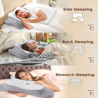 Ergonomic Cervical Memory Foam Pillow with Butterfly Shape for Neck Support