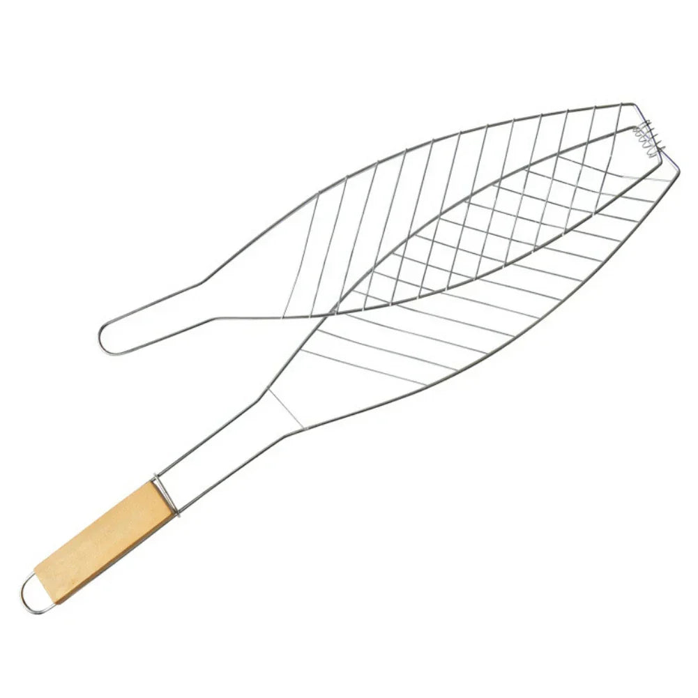 GrillFold FlexClip | Non-stick & Compact | With Wooden Handle | For Fish & Vegetables