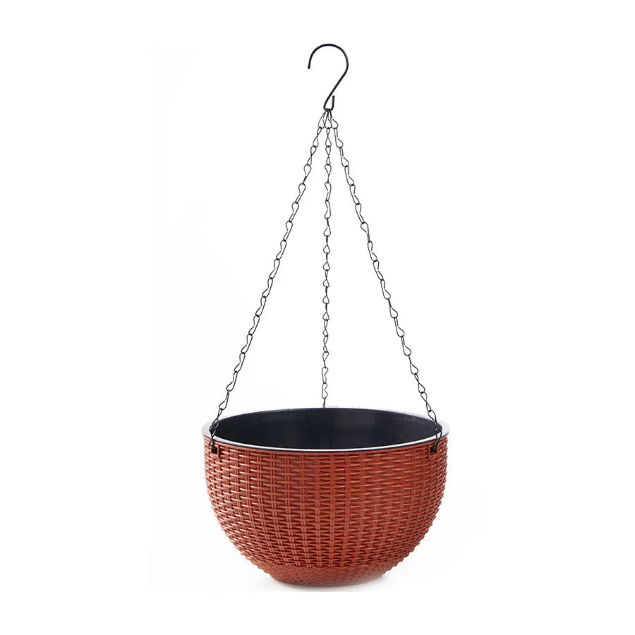 Rattania Bloom Hanging Pot | European Style | Honeycomb Pattern & Rattan Look | For Garden, Balcony & Interiors