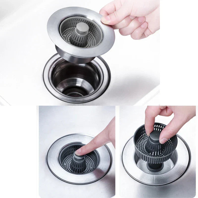 Clean Sink Stainless Steel Odor-Control Strainer