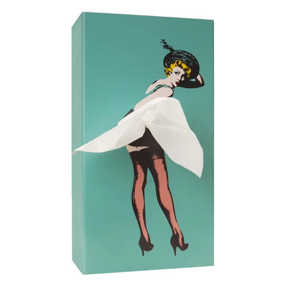 Retro Rectangular Facial Tissue Box Case for Vanity, Countertop, or Nightstand