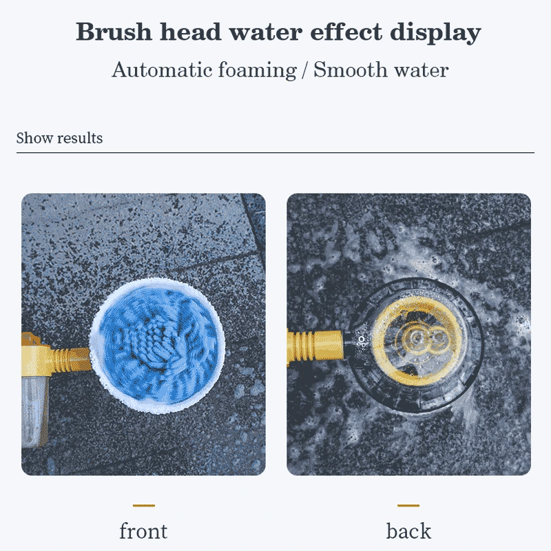Rotating, water-powered brush