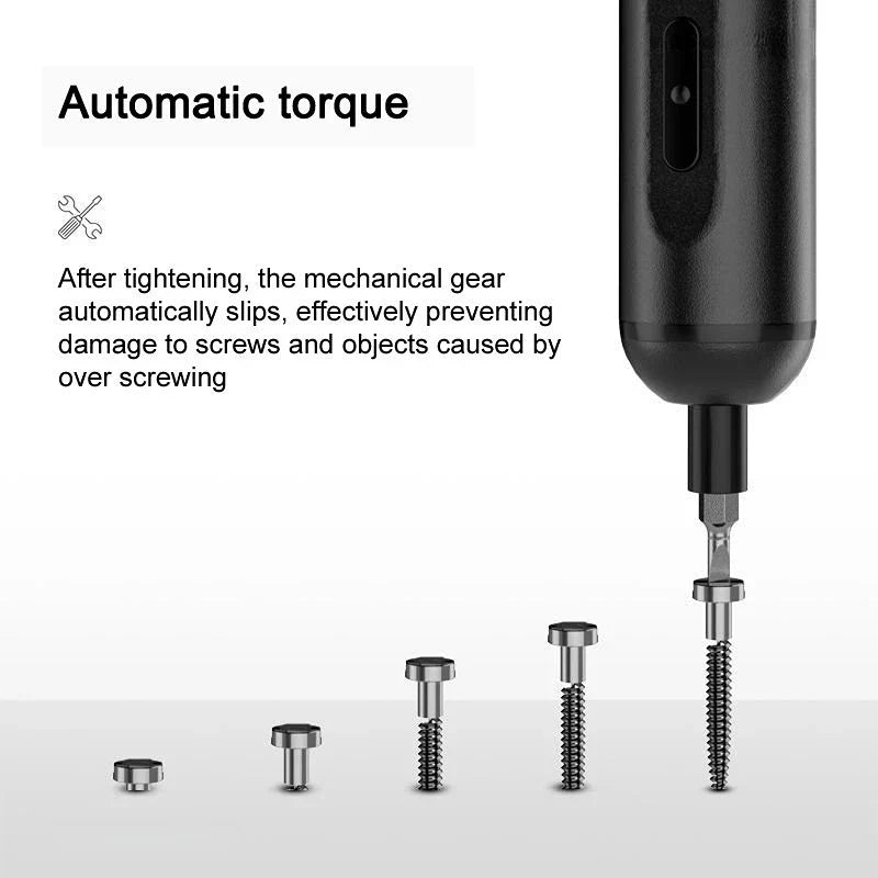 Mini Electric Screwdriver Set with Type-C Charging, 850 mAh Battery and 220 rpm