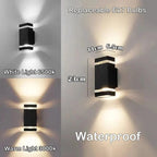 LumiBloc LED outdoor wall light | Up & Down effect | E27 socket | IP65 waterproof | Modern design for garden & balcony