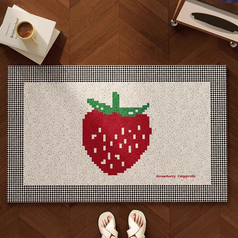 PVC Strawberry Welcome Doormat – Anti-Dust & Anti-Slip