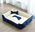 Modern and cozy linen dog bed