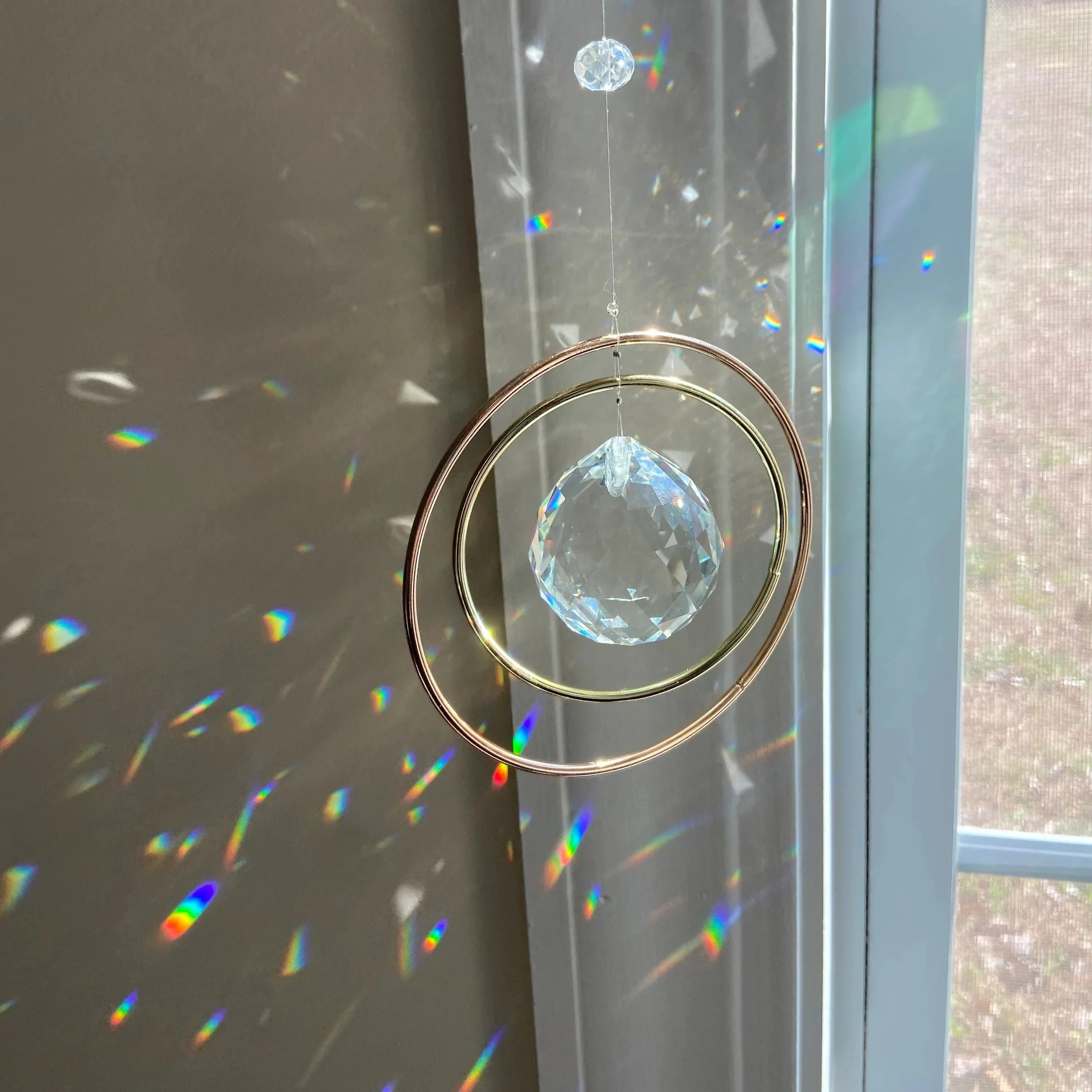 Sun catcher LumiAmor | Crystal pendant with rainbow effect | Romantic gift with message