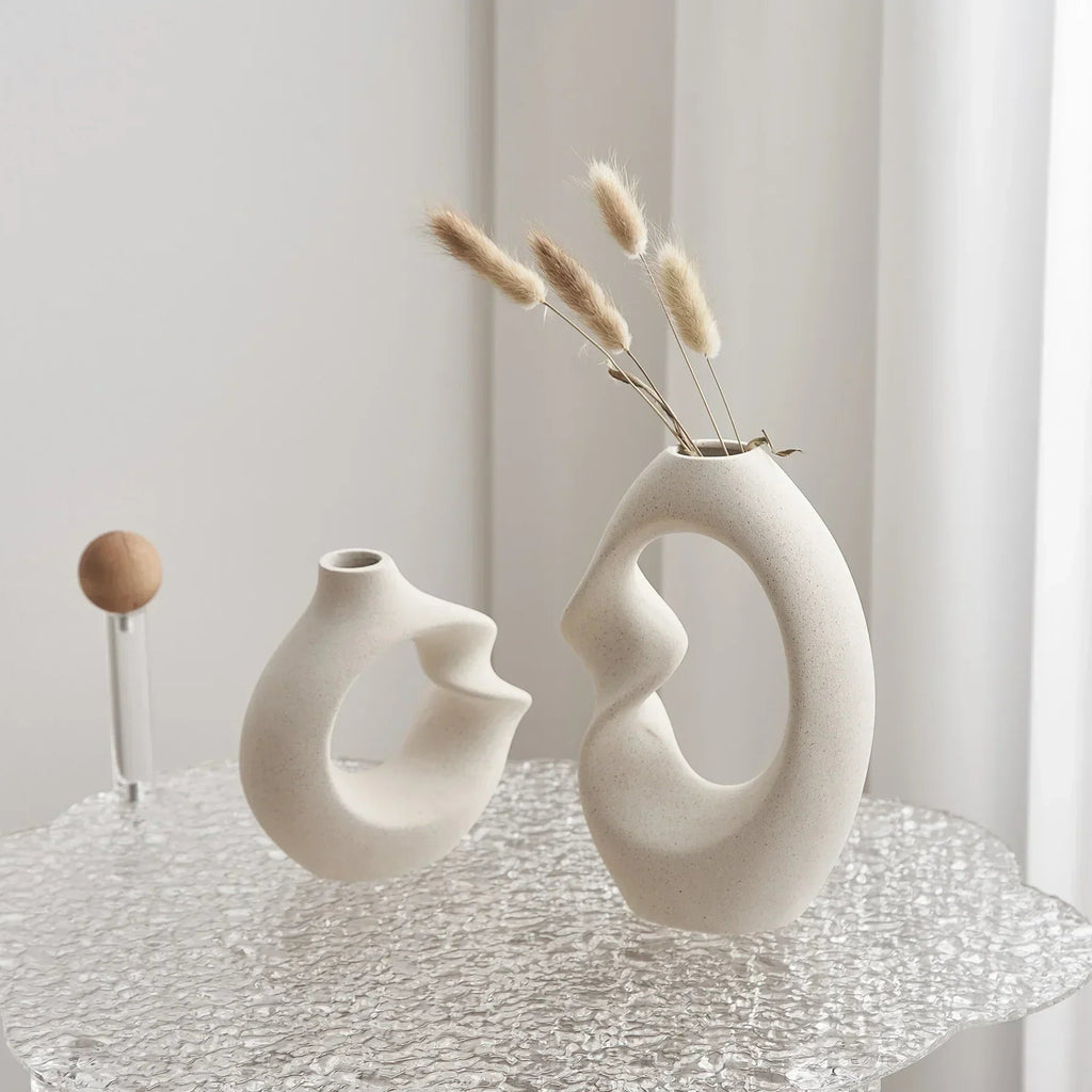 Modern Asymmetrical Sculptural Vase Set