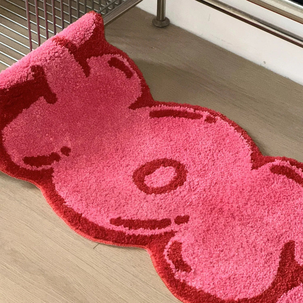 Pink Tufted "HOME" Balloon Font Rug