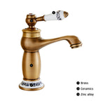 HeritageFlow – Vintage Bronze Faucet with Porcelain Handle
