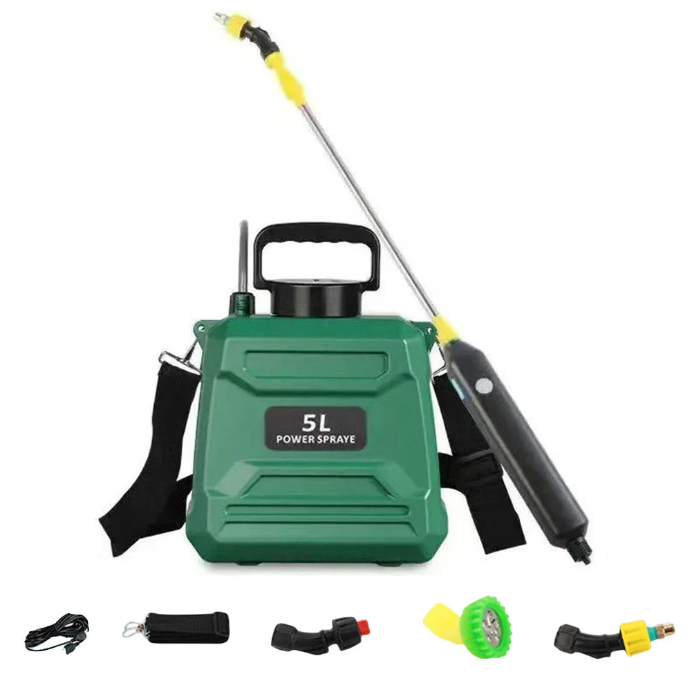 SPRAYMATE Pro Battery Pressure Sprayer | 5 L Shoulder Spray Bottle | USB Charging & Adjustable Nozzle | For Garden, Cleaning & Weed Control