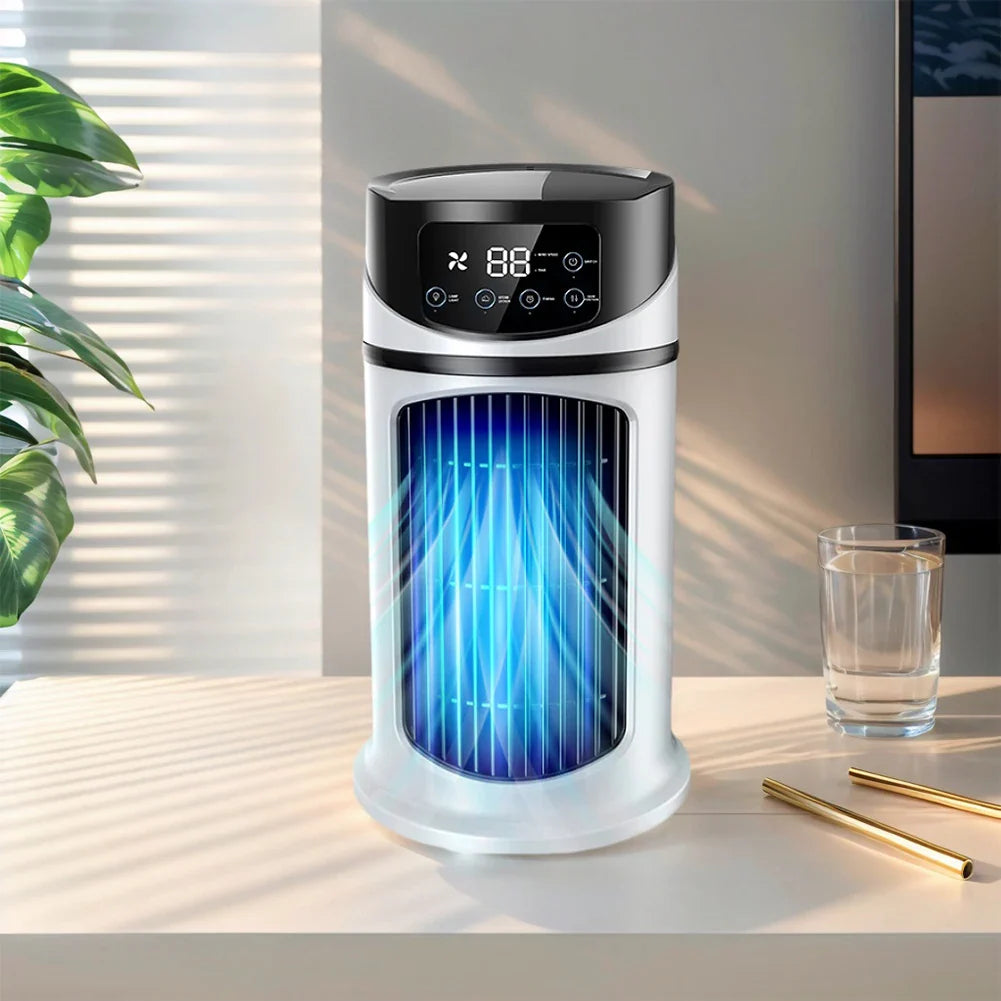 Portable Air Cooler Fan with Humidifier & Dust Filter – USB Powered Mini AC for Home & Office