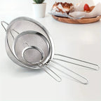 Stainless Steel Kitchen Sieve Set ProSift MeshLine | 3-piece | Fine sieve for flour, juice, soy milk & pasta | 8/10/14 cm diameter
