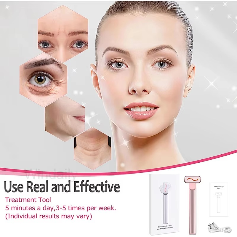 EMS Red Light Therapy Facial Wand with Microcurrent Skin Tightening and Eye Massage