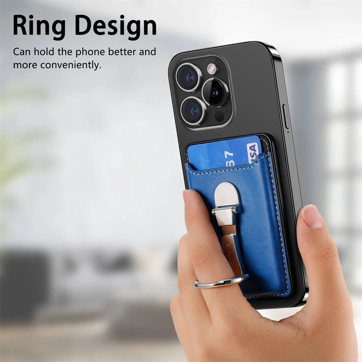 Leather Magsafe Phone Wallet Holder