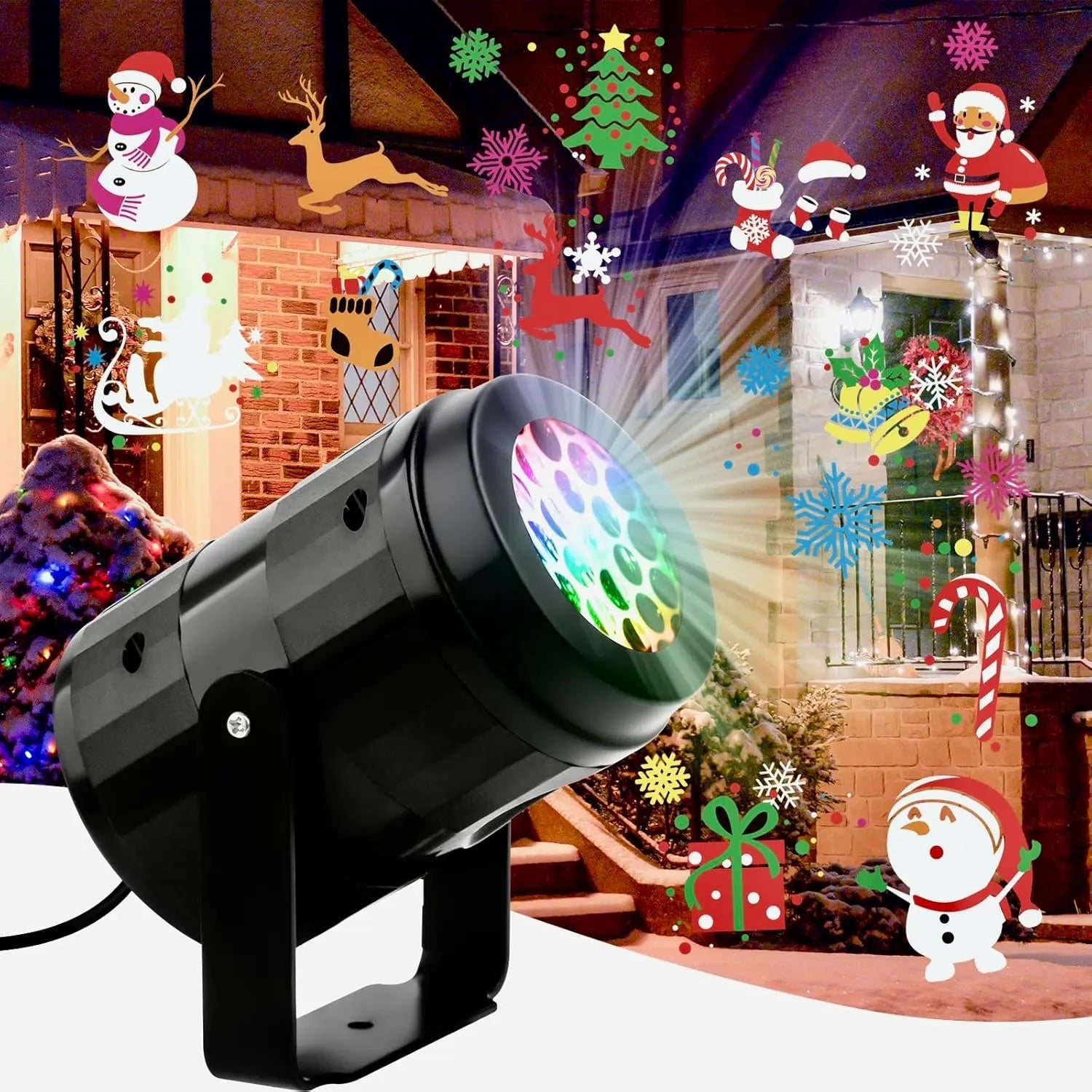 LED Christmas Projector SnowMotion | 16 Rotating Patterns | Indoor & Outdoor | Christmas Lighting for Home, Garden & Party