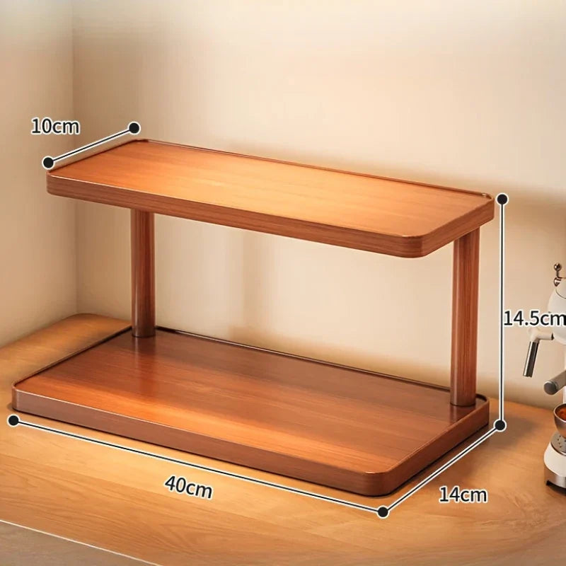 BambuCasa 2-tier wooden shelf