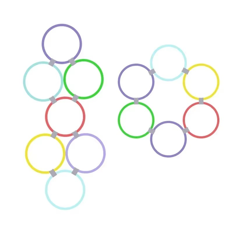 Outdoor Agility Training Ring Set – 11in or 15in Checkered Connectors for Speed, Balance, and Fun