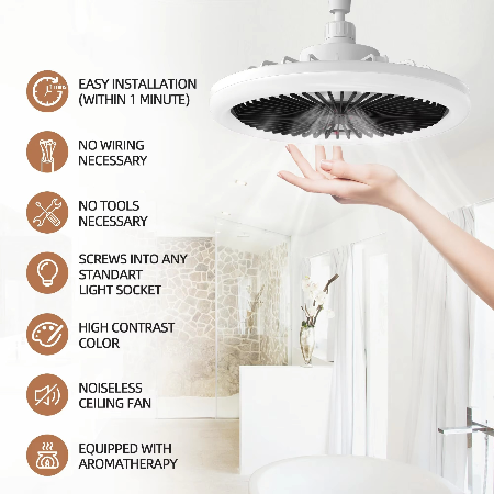 Sleek Ceiling Fan with Integrated Light – Perfect for Modern Bedrooms