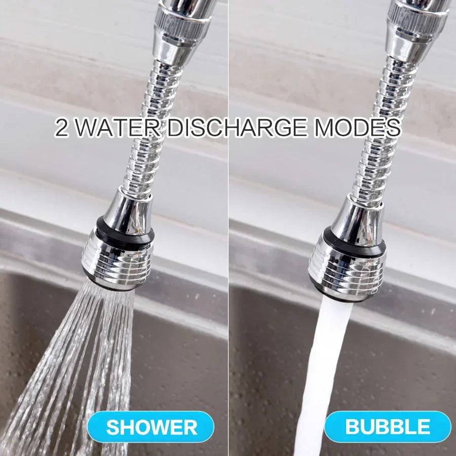 AquaFlex Steel – Stainless Steel Faucet Extension with 360° Rotation & Water Saving Function