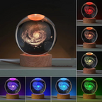 2.36 in RGB Crystal Ball Night Light with Milky Way and Moon - Cosmos-Inspired Bedside Decoration