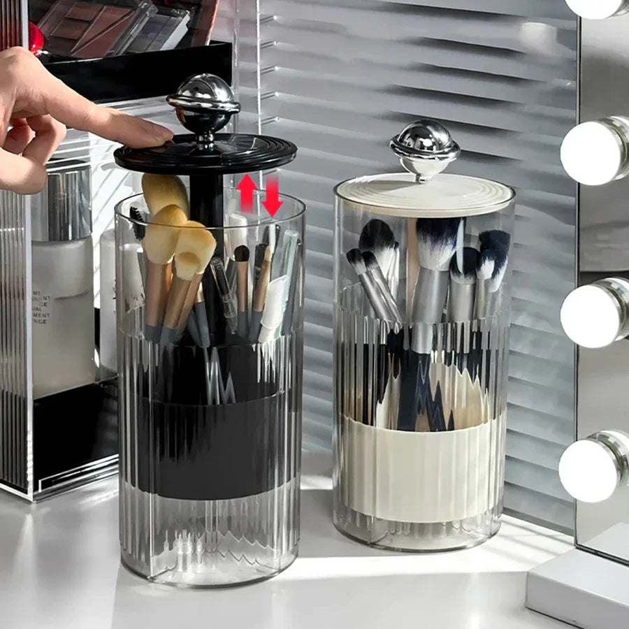 Auto Lift & Luxe Makeup Brush Organizer