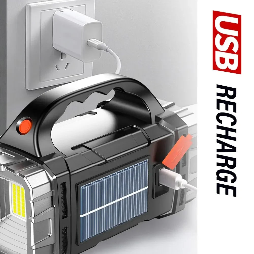 Solar Power Bank with Flashlight – All-in-One Emergency Power