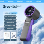 CoolityGo Handheld Fan with Ice-Cool Technology | 100 Speed Levels | 3600mAh Battery | Foldable & Ultraleight