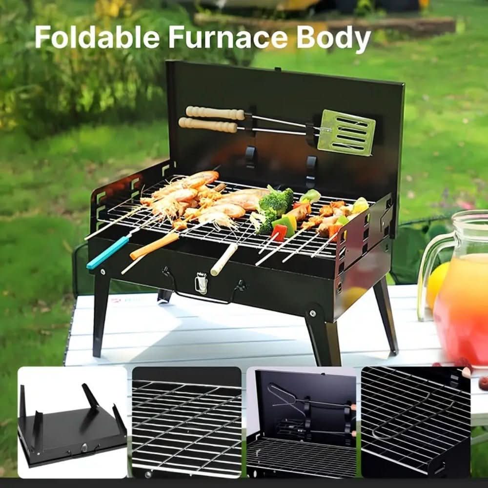 Foldable steel garden barbecue for camping & garden
