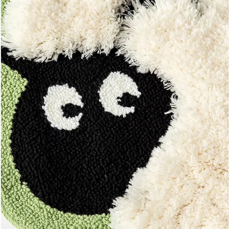 Fluffy Sheep Shaped Bedroom Bedside Rug