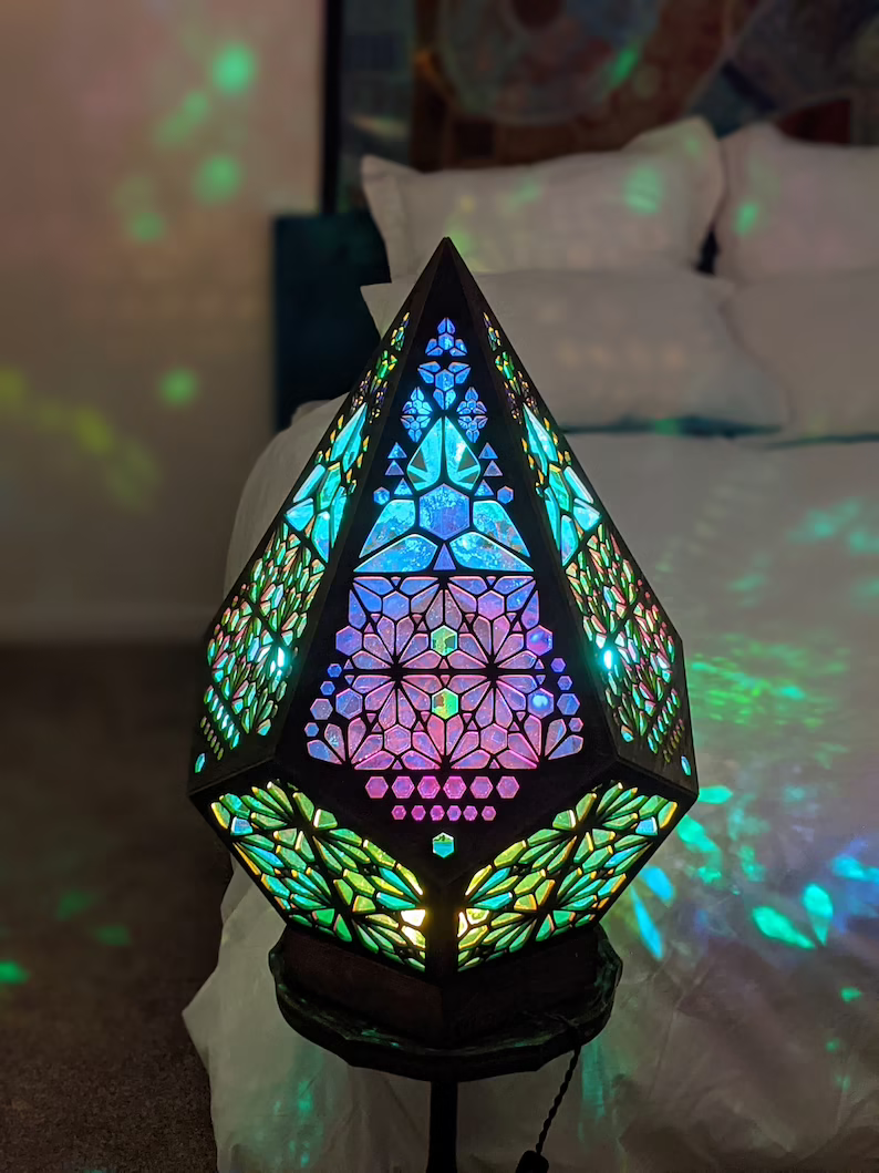 Glass-in-Block Style LED Table Lamp - LumiAura