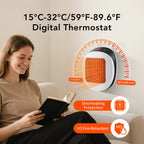 ThermoLux Mini Wall Heater 600W | Compact Electric Heater with Remote Control | Wall Socket Heater with Thermostat & Timer | Quick Heat in 3 Seconds