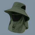 UV Protection Outdoor Sun Hat with Wide Brim and Neck Flap for Hiking, Fishing, and Camping