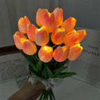 LED lamp with artificial tulip bouquet perfect for gifts or as wedding party home decorations